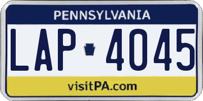 PA license plate LAP4045