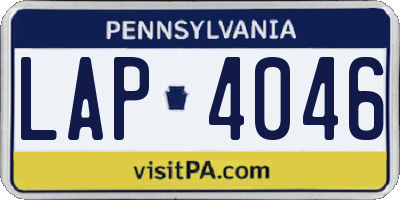 PA license plate LAP4046
