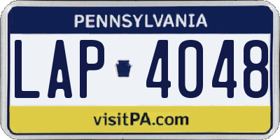 PA license plate LAP4048