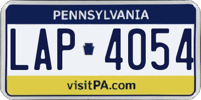 PA license plate LAP4054