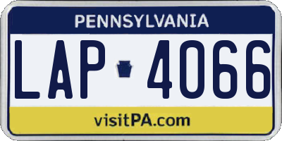 PA license plate LAP4066