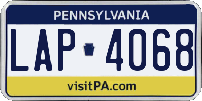 PA license plate LAP4068