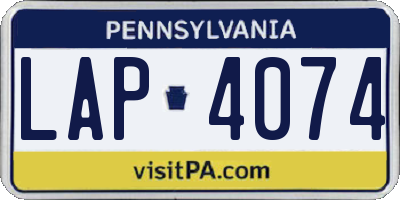 PA license plate LAP4074