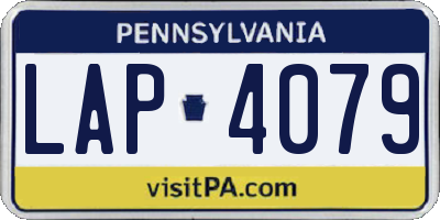 PA license plate LAP4079