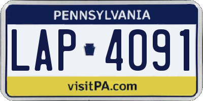 PA license plate LAP4091