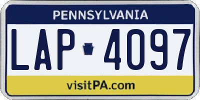 PA license plate LAP4097