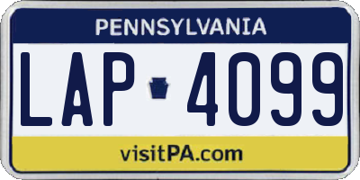 PA license plate LAP4099