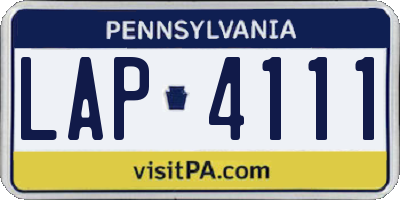 PA license plate LAP4111