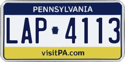 PA license plate LAP4113