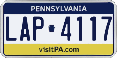 PA license plate LAP4117