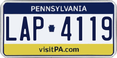 PA license plate LAP4119
