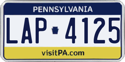 PA license plate LAP4125