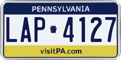PA license plate LAP4127