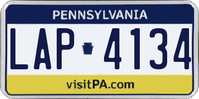 PA license plate LAP4134