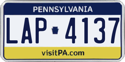 PA license plate LAP4137