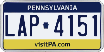 PA license plate LAP4151