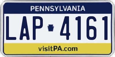 PA license plate LAP4161