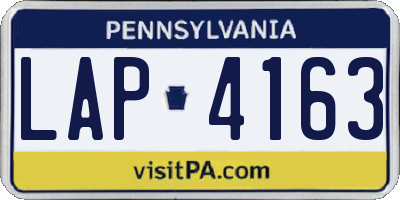 PA license plate LAP4163