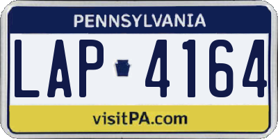 PA license plate LAP4164