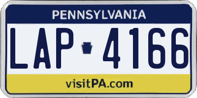 PA license plate LAP4166