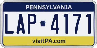 PA license plate LAP4171