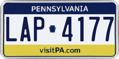 PA license plate LAP4177