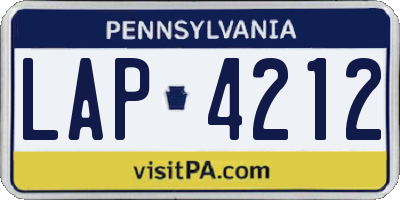 PA license plate LAP4212