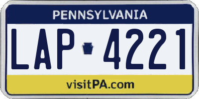 PA license plate LAP4221