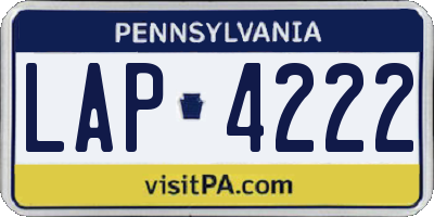 PA license plate LAP4222