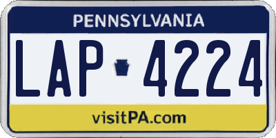 PA license plate LAP4224