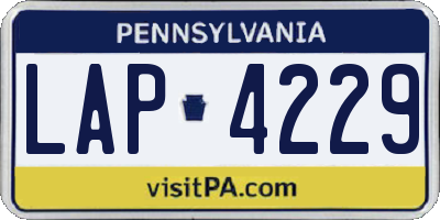 PA license plate LAP4229