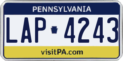 PA license plate LAP4243