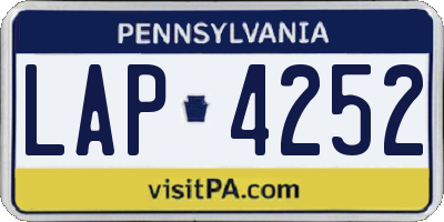 PA license plate LAP4252