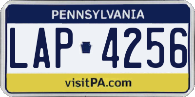 PA license plate LAP4256