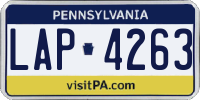 PA license plate LAP4263