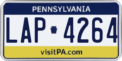 PA license plate LAP4264
