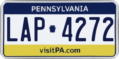 PA license plate LAP4272