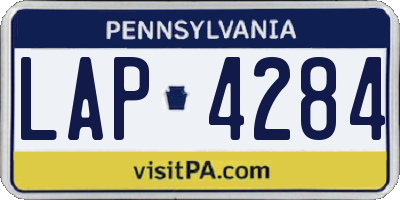 PA license plate LAP4284