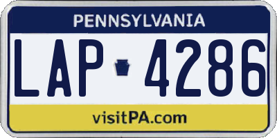 PA license plate LAP4286