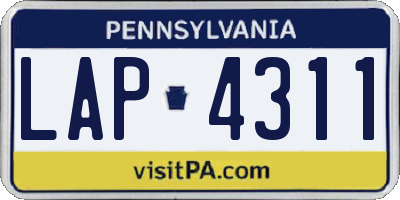 PA license plate LAP4311