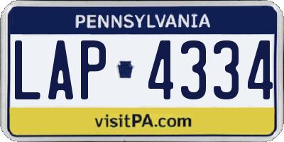 PA license plate LAP4334