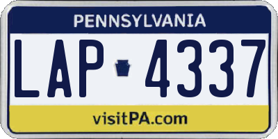 PA license plate LAP4337