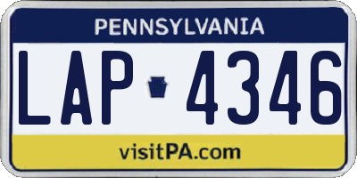 PA license plate LAP4346