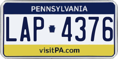 PA license plate LAP4376