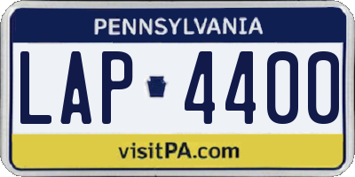 PA license plate LAP4400