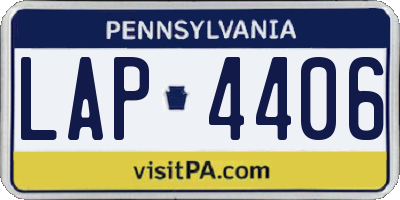 PA license plate LAP4406