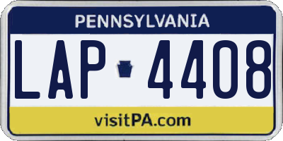 PA license plate LAP4408