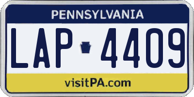 PA license plate LAP4409