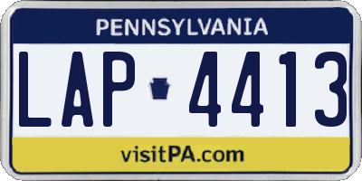 PA license plate LAP4413