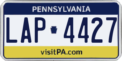 PA license plate LAP4427